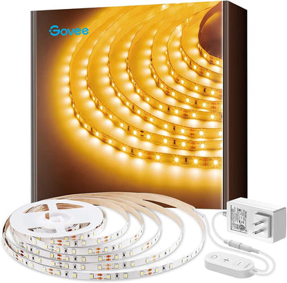White LED Strip Lights, Upgraded 16.4Ft Dimmable LED Light Strip 6500K Bright Daylight White, Strong Adhesive, 300 Leds Flexible Tape Lights for Mirror, Kitchen Cabinet, Bedroom, Christmas Decor