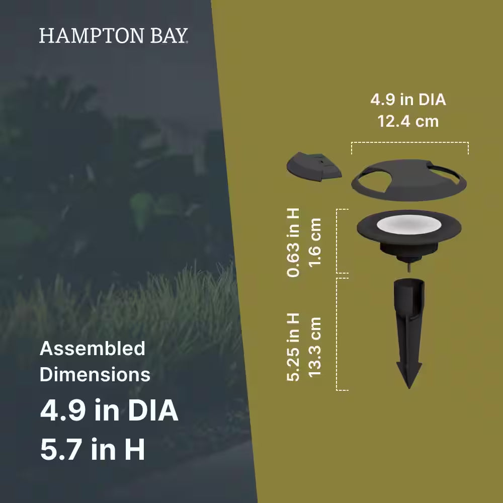 150 Lumens Low Voltage Black Integrated LED round Outdoor Inground Well/Deck Light