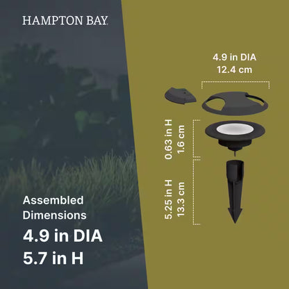 150 Lumens Low Voltage Black Integrated LED round Outdoor Inground Well/Deck Light