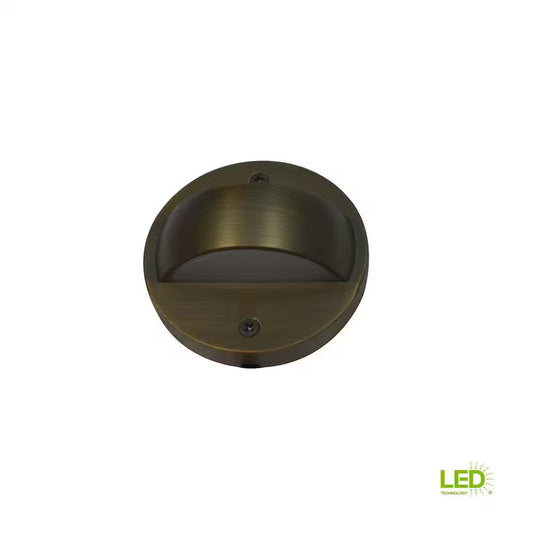 150 Lumen Low Voltage Brass Integrated LED Hardwired 2700K Warm White Outdoor Landscape Deck Light
