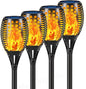 Solar Torch Lights, 43" Flickering Flames Outdoor Waterproof Landscape Decoration, Dusk to Dawn Auto On/Off Security for Yard Garden Pathway Driveway 4-Pack