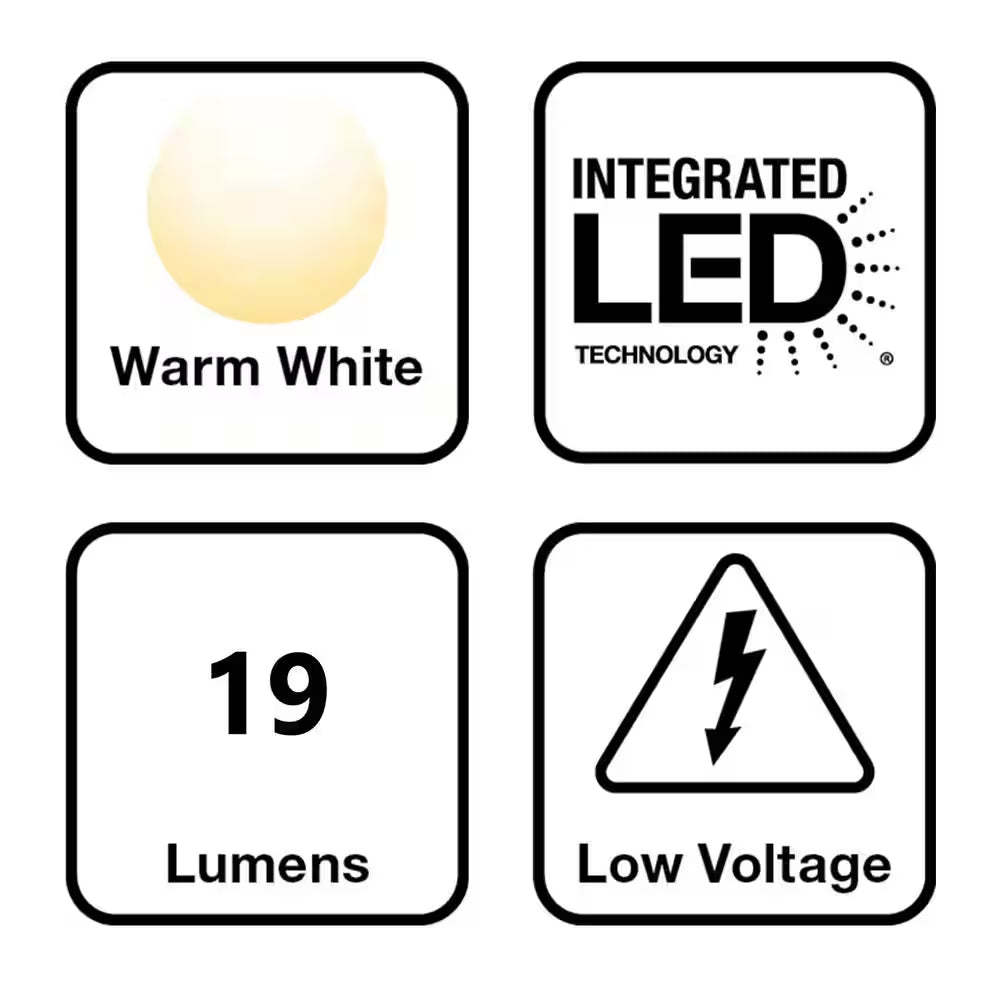 Helena 19 Lumen Black Integrated LED round Low Voltage Outdoor Landscape Path Bollard Light