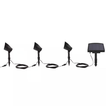 Solar 50 Lumens Black Integrated LED Spotlight with Remote Panel (3-Pack); Weather/Water/Rust Resistant