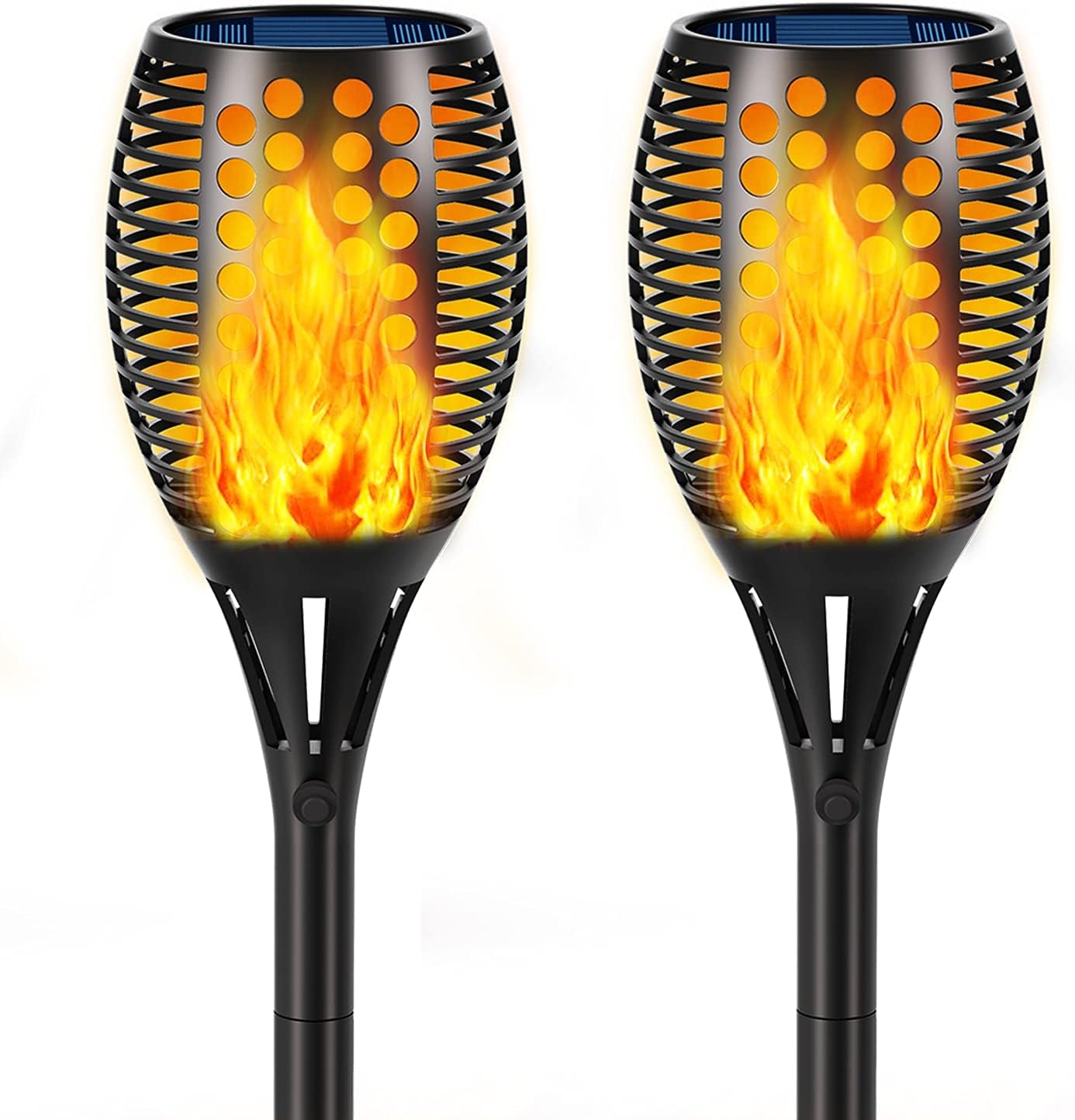 Solar Torch Lights, 43" Flickering Flames Outdoor Waterproof Landscape Decoration, Dusk to Dawn Auto On/Off Security for Yard Garden Pathway Driveway 4-Pack