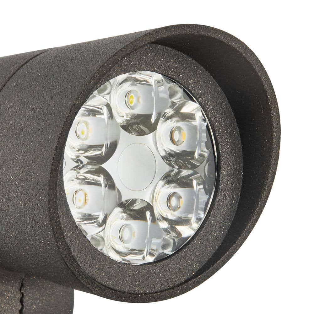 Low Voltage 327 Lumen Black Hardwired Integrated LED Outdoor Spotlight with Narrow Beam Angle