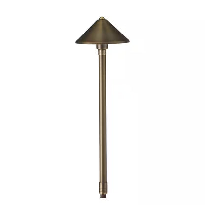 Low age Cast Brass Conehead Path Light with 3-Watt 2700K LED Bulb