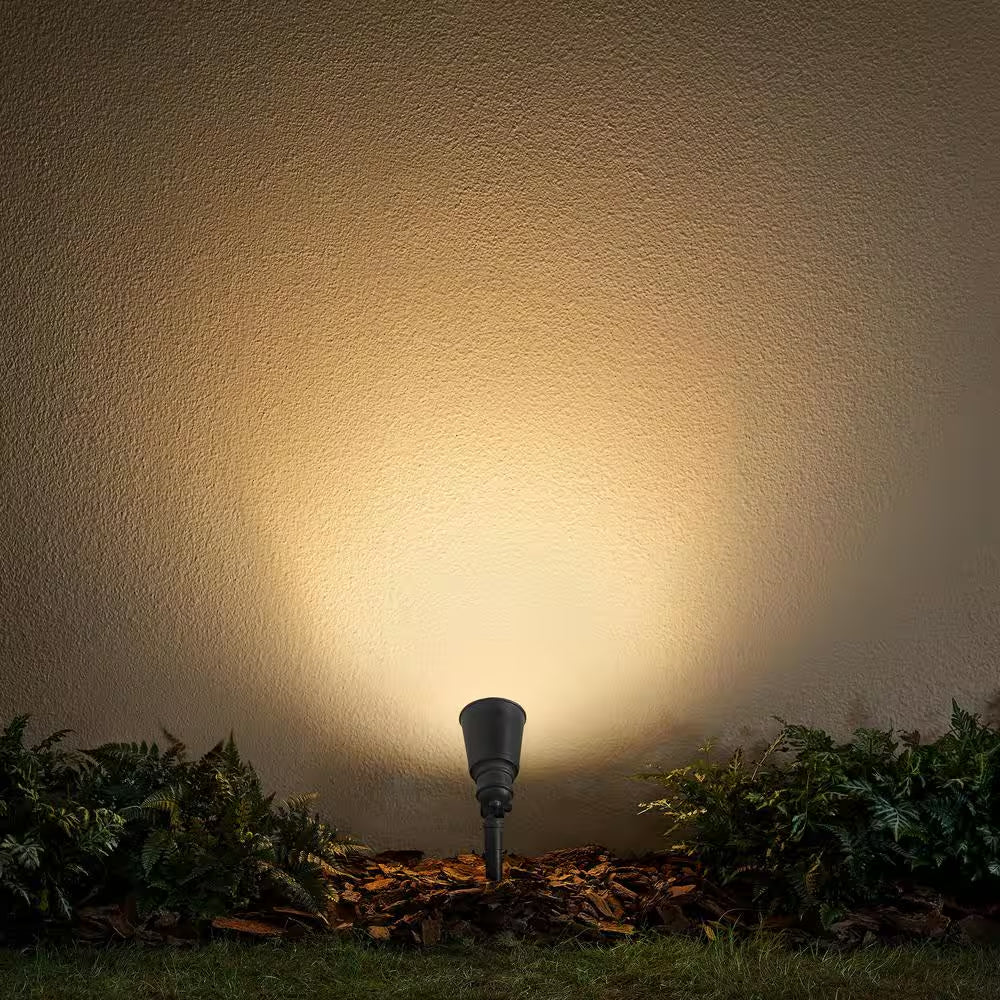 Cann River 420 Lumen Low Voltage Silver Hardwired Integrated LED Outdoor Spotlight with Clear Glass