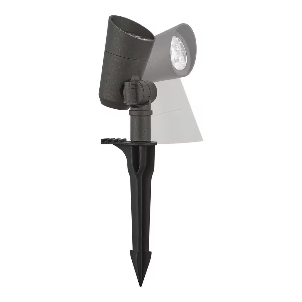 Low Voltage 327 Lumen Black Hardwired Integrated LED Outdoor Spotlight with Narrow Beam Angle