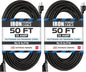 50 Ft Black Outdoor Extension Cord, 16/3, 50 Foot Outdoor Extension Cord, 3 Prong, Weatherproof - Great for outside Use