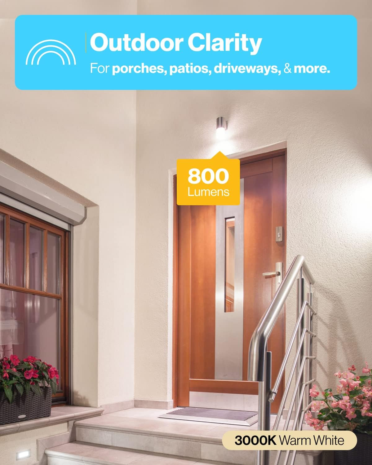 Sunco Dusk to Dawn LED Outdoor Light Bulb A19, Photocell Automatic for Exterior Lighting, 800 LM, 9W (60W Eqv.), 3000K Warm White, Auto On/Off Sensor, IP65 Rated UL 4 Pack