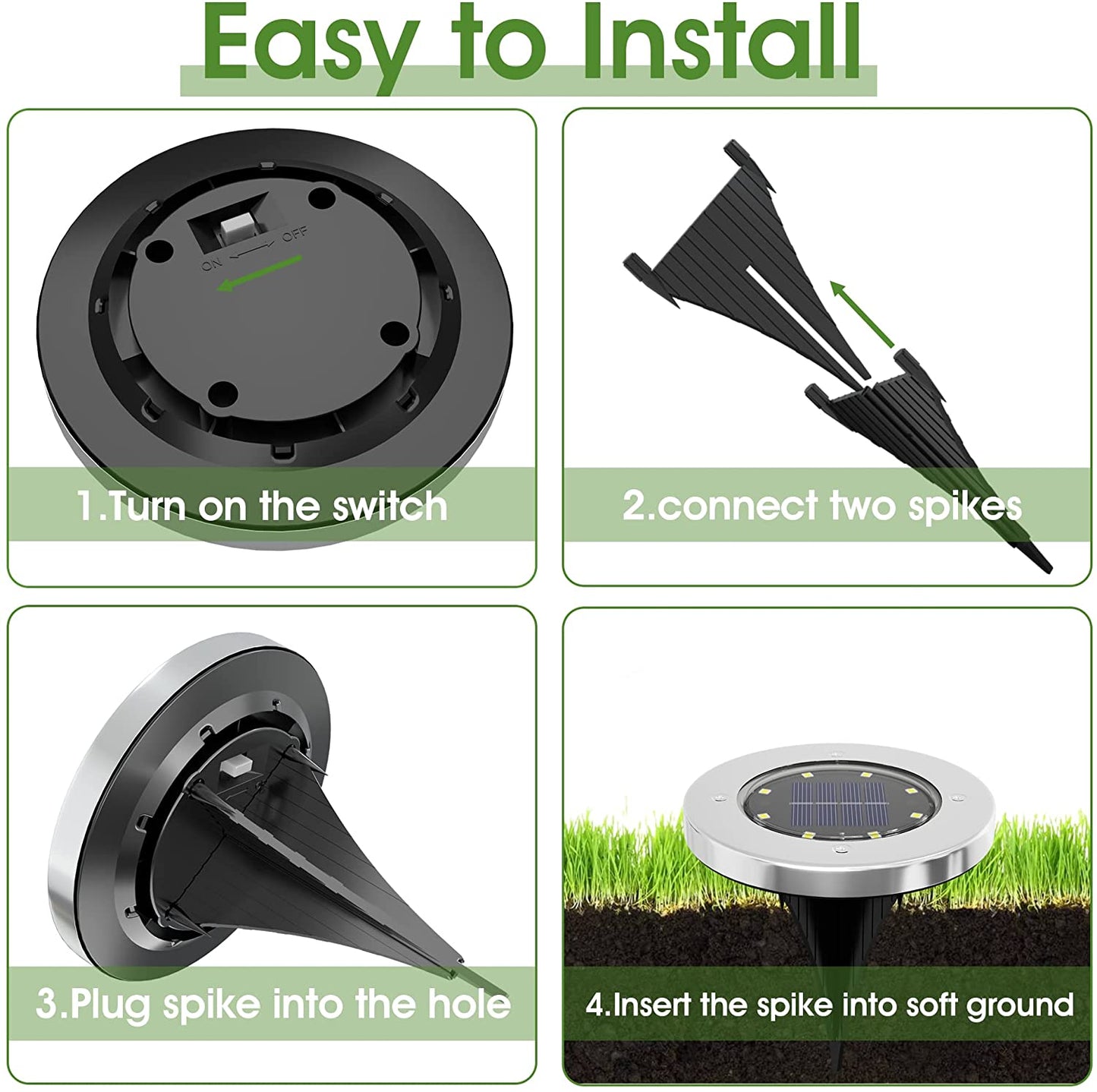 Solar Lights for Outside,12 Pack Solar Lights Outdoor Waterproof, Solar Garden Lights Landscape Lighting for Patio Pathway Lawn Yard Deck Driveway Walkway, Cold White