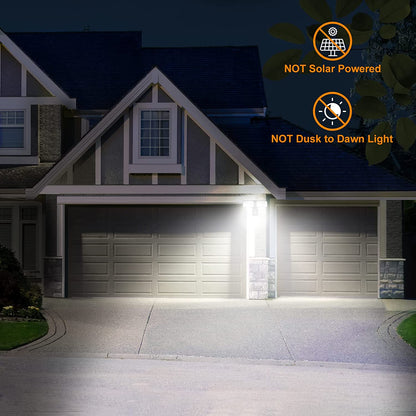 30W LED Security Lights Motion Sensor Light Outdoor, 3200LM Motion Security Light, 5500K, IP65 Waterproof, 2 Head Motion Detector Flood Light for Garage, Yard, Porch, Brown (NOT Solar Powered)