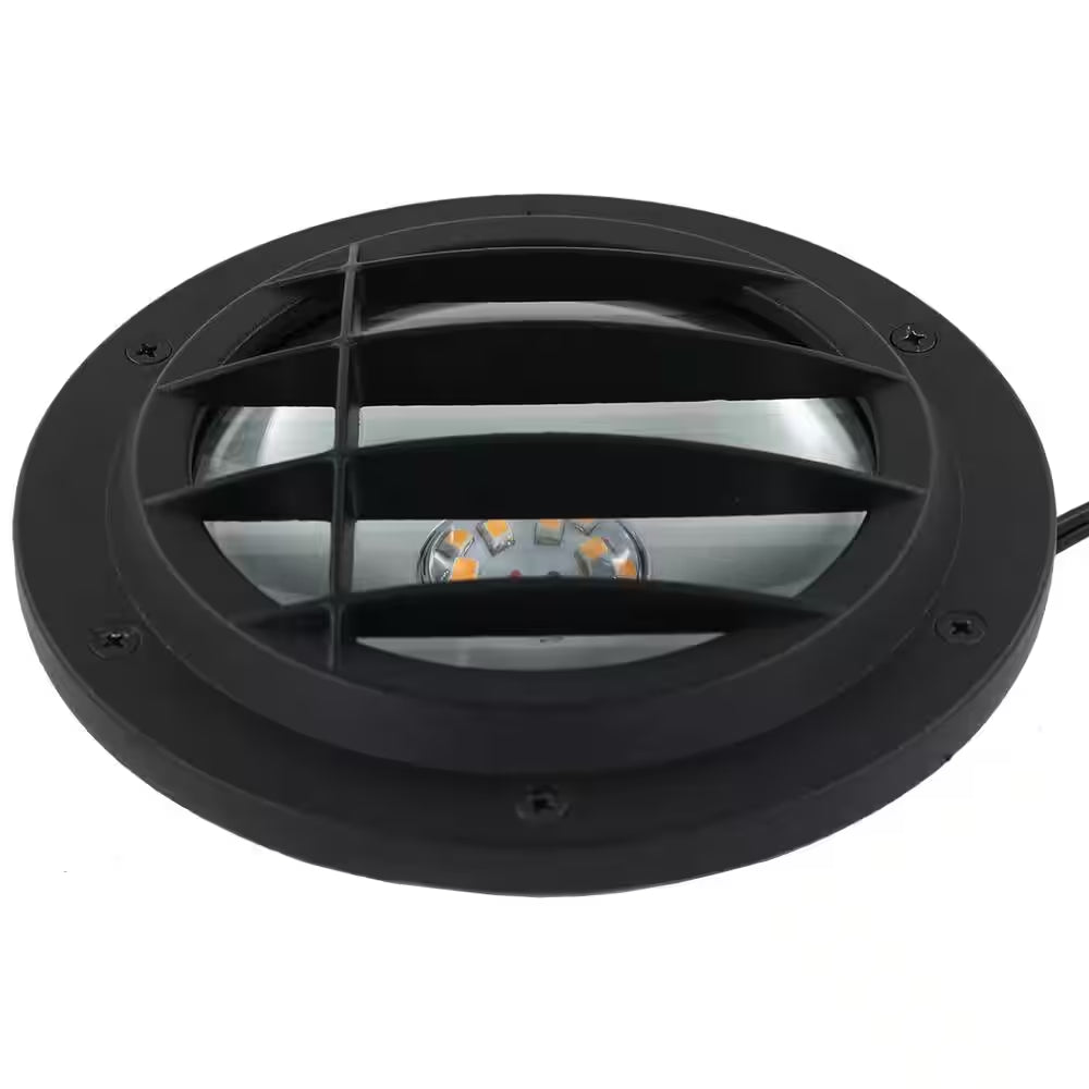 Low Voltage 500 Lumens Black Outdoor Integrated LED in Ground Well Light; Weather/Water/Rust Resistant