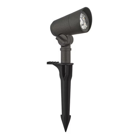 Low Voltage 327 Lumen Black Hardwired Integrated LED Outdoor Spotlight with Narrow Beam Angle