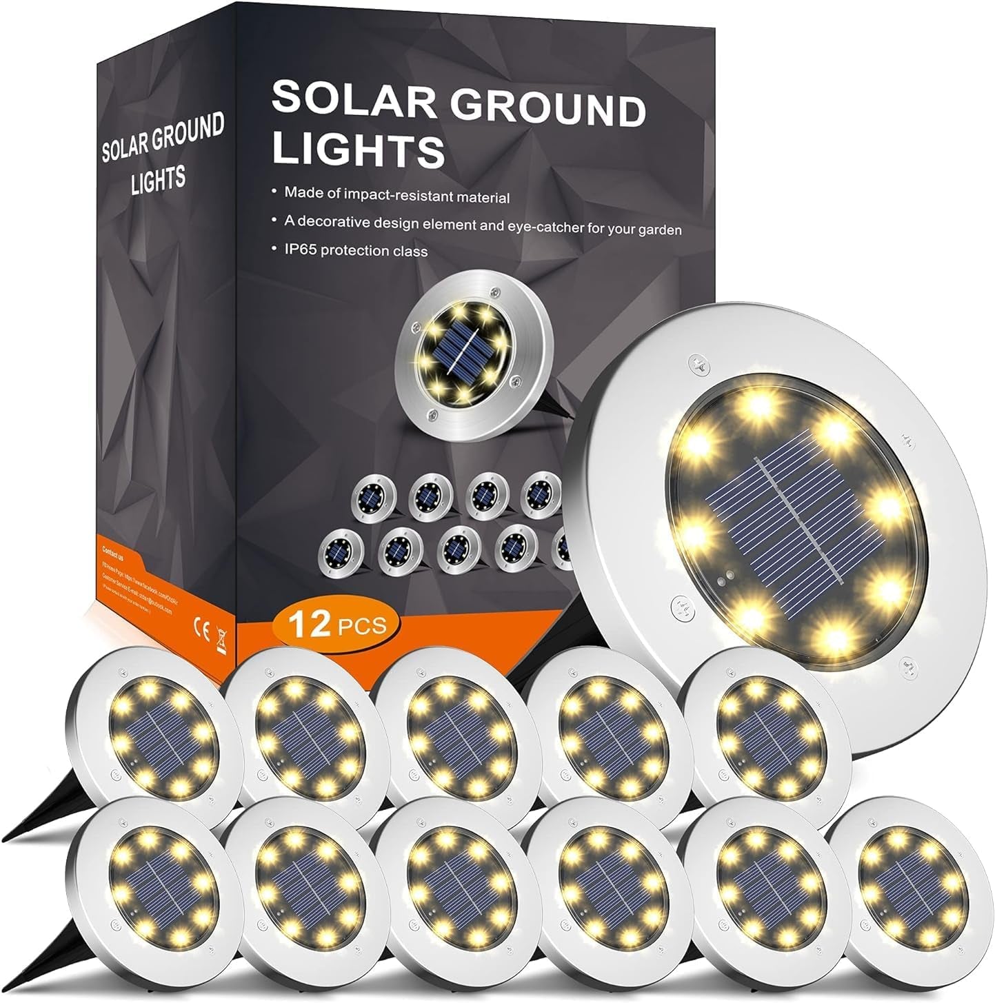 Solar Lights for Outside,12 Pack Solar Lights Outdoor Waterproof, Solar Garden Lights Landscape Lighting for Patio Pathway Lawn Yard Deck Driveway Walkway, Cold White