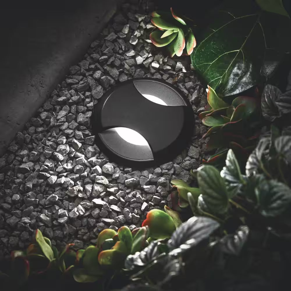 150 Lumens Low Voltage Black Integrated LED round Outdoor Inground Well/Deck Light