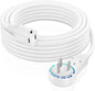 Extension Cord 15 Foot White Flat Plug, 360° Rotating Short Power Cord Single Outlet, Indoor 16 Gauge 3 Prong Grounded Wire UL Certified (15Ft White)