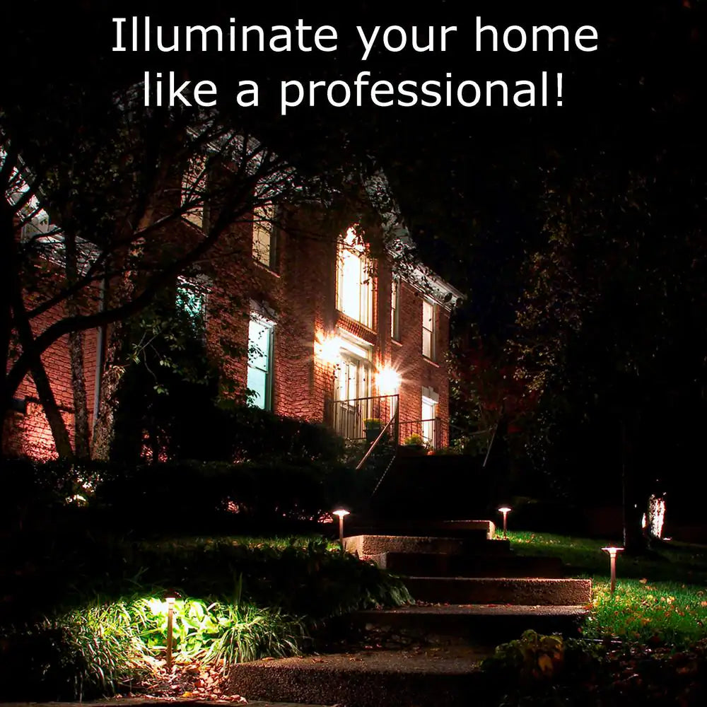 Professional Series Low-Voltage Brushed Satin Copper Outdoor LED Landscape Path Light and Spot Light Kit (8-Pack)