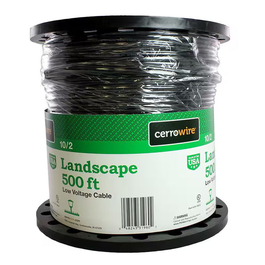 500 Ft. 10/2 Black Stranded Low- Voltage Landscape Lighting Wire