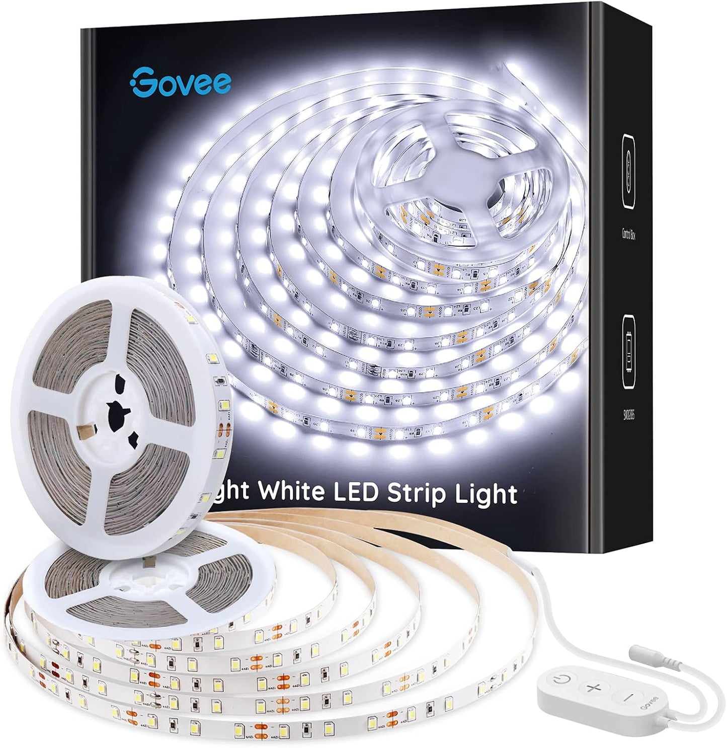 White LED Strip Lights, Upgraded 16.4Ft Dimmable LED Light Strip 6500K Bright Daylight White, Strong Adhesive, 300 Leds Flexible Tape Lights for Mirror, Kitchen Cabinet, Bedroom, Christmas Decor