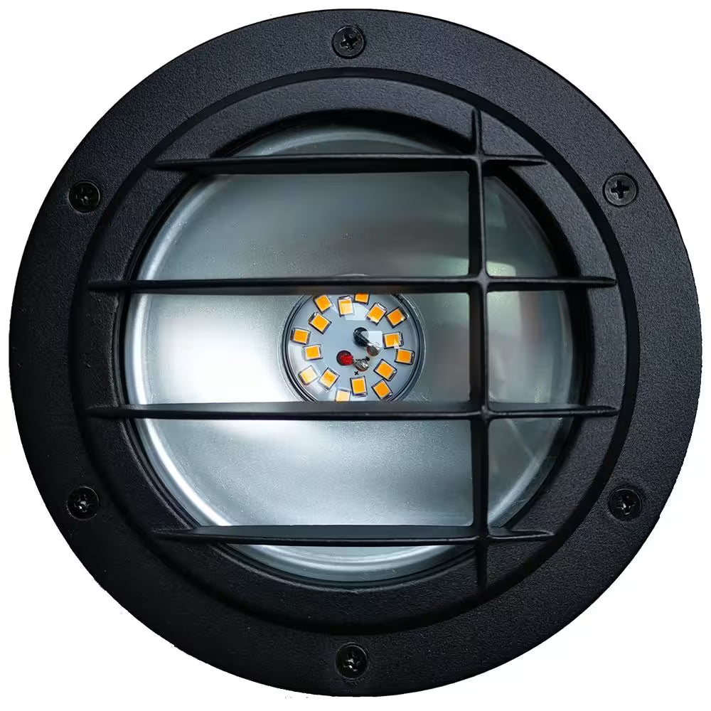 Low Voltage 500 Lumens Black Outdoor Integrated LED in Ground Well Light; Weather/Water/Rust Resistant